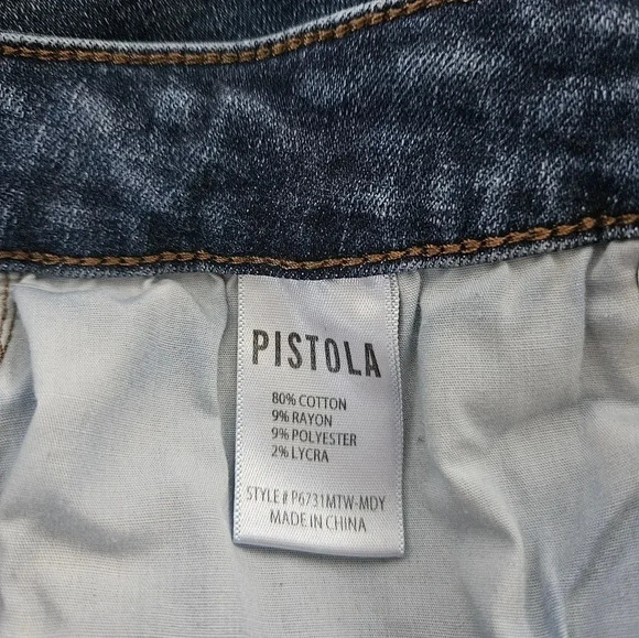 Pistola skinny‎ mid rise jeans in moody dark blue size 28 - Picture 4 of 5
